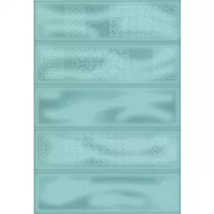 Плитка настенная Керамин Метро 4Д зеленый декор 27,5*40 см