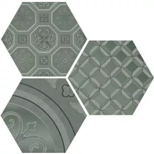 Керамическая плитка Cifre Dec. Vodevil grey 3 pz серый (компл. из 3-х шт) 17,5х17,5 см