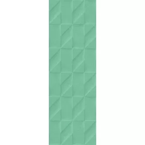 Плитка настенная Marazzi Outfit Turquoise Struttura Tetris 3D зеленый 25x76 см